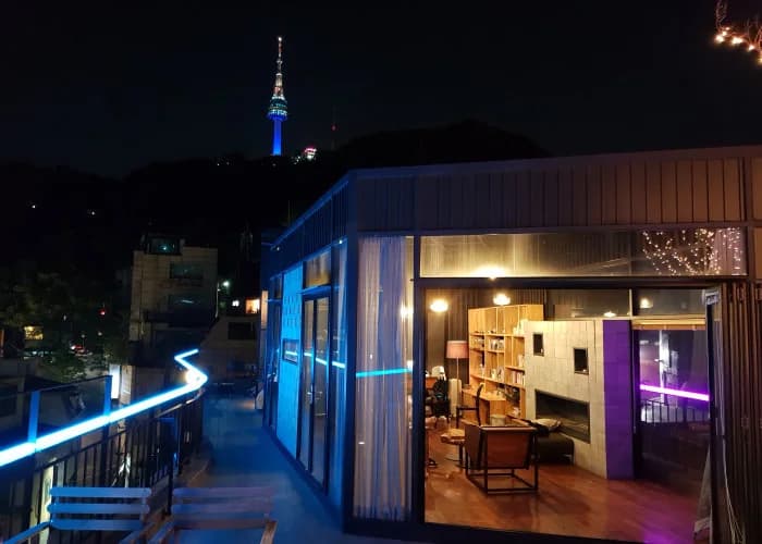 The Artmonstay rooftop used for romantic encounters in The Legend of the Blue Sea