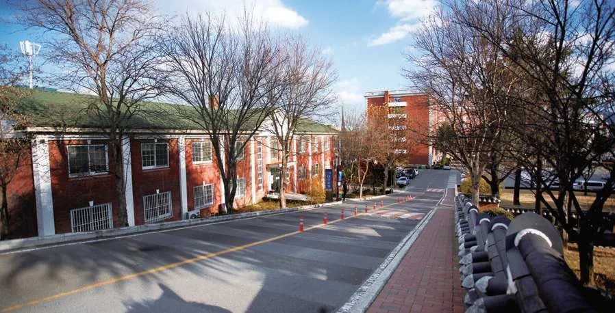 The red-brick grounds of Keimyung University’s Daemyeong Campus