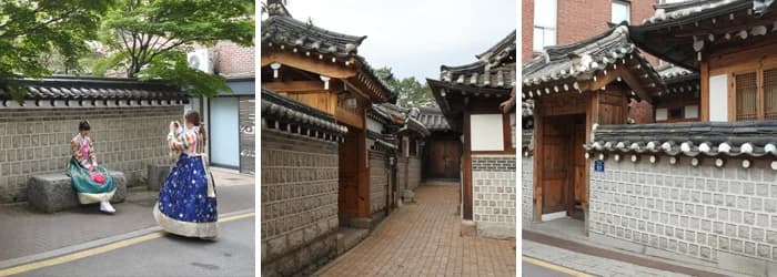 The stone wall and hanok lanes of the Yunposun-gil filming area