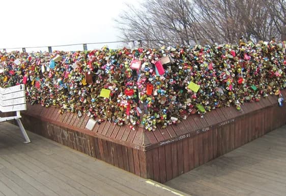 The love-lock terrace at N Seoul Tower