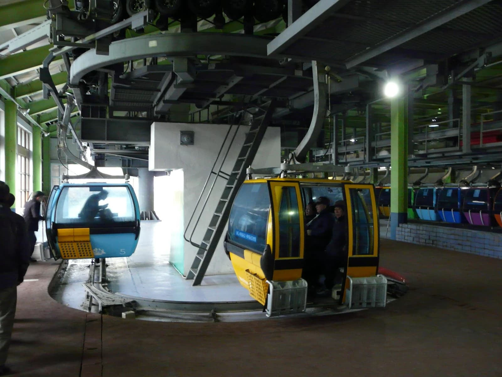 Passengers boarding Yongpyong’s gondola at the base station, photographed in 2014.